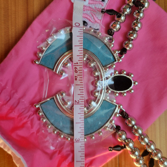 Boho Turquoise Squash Blossom Necklace | Pink Zebra Just Add Soaks - Picture 7 of 9